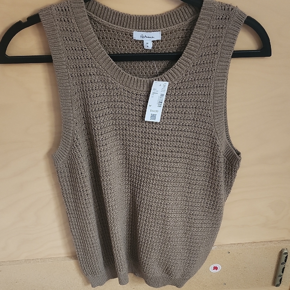 Reitmans Taupe Crochet Sleeveless Top
